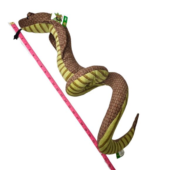 Wild Republic Cobra Snake Plush 26” Stuffed Animal Toy K&M Vintage 2013 Reptile - Picture 8 of 9